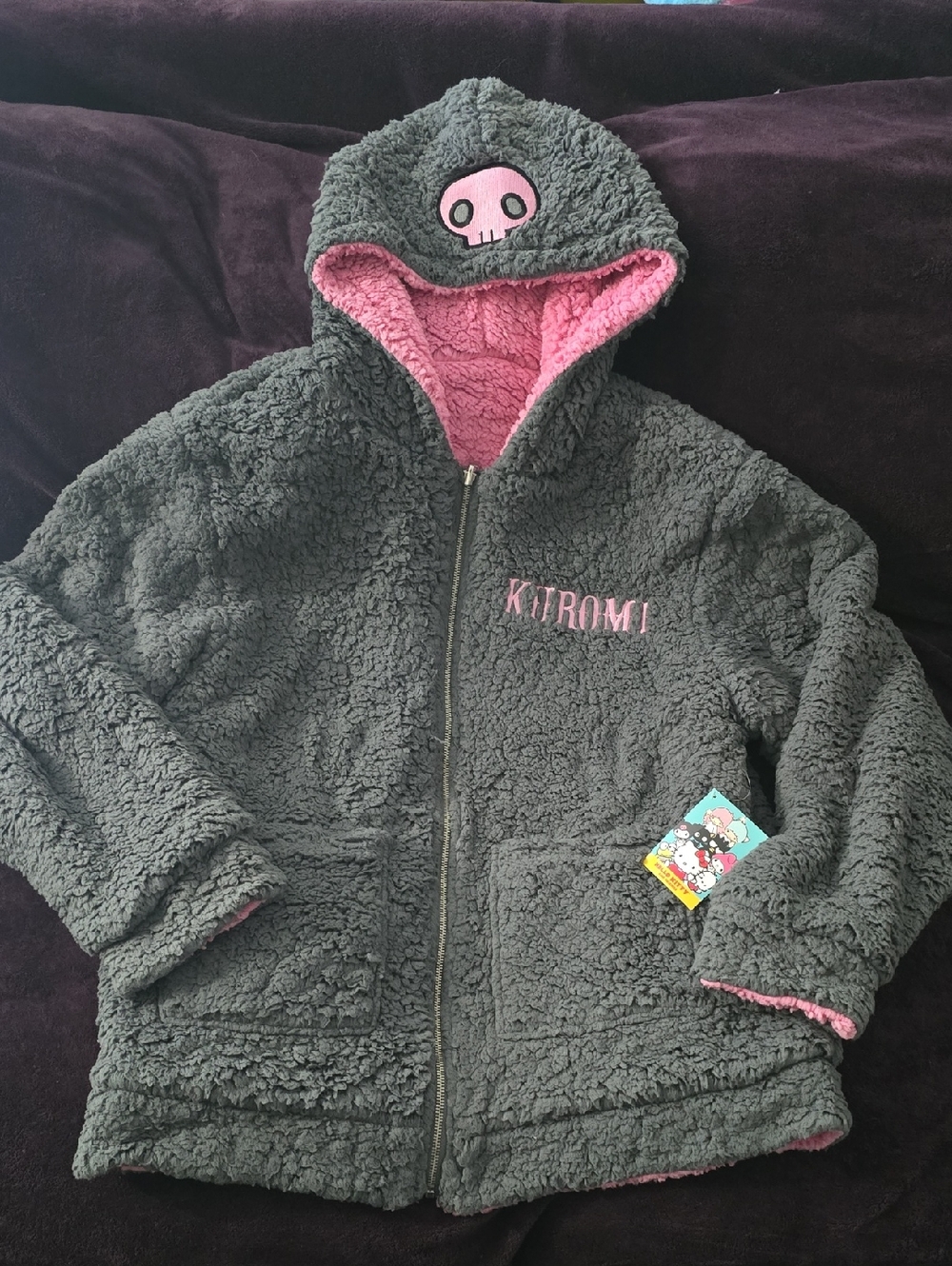 Dumbgood Kuromi My Melody Sherpa Reversible Hoodie
